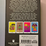 The back of the Rainbow Brainskull Oracle Deck on a pink and blue background.