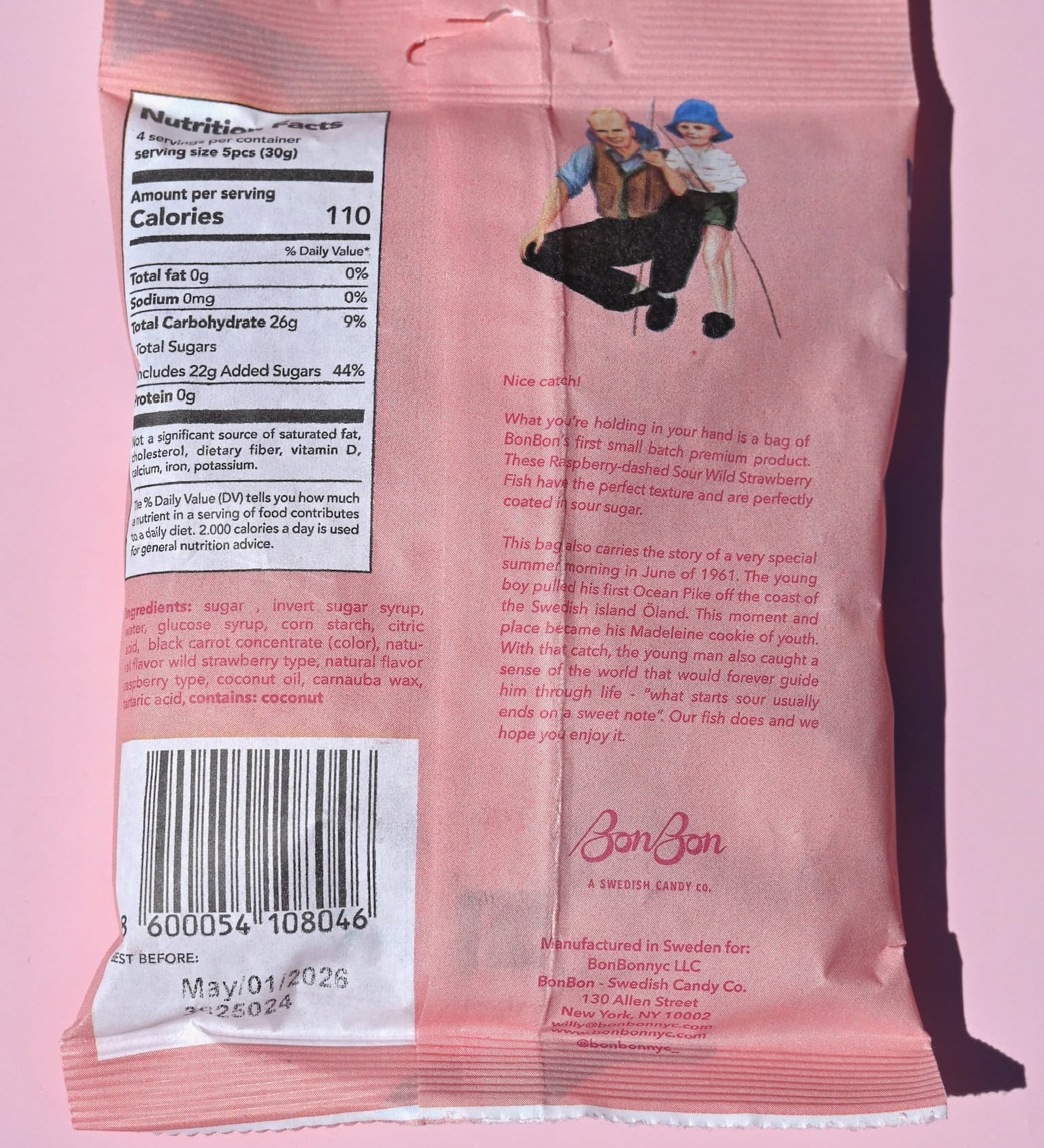 Sour Wild Strawberry Fish - Swedish Candy 5.2oz (150g)