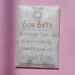 The Sun Bath Medicinal Soak on a pink background.