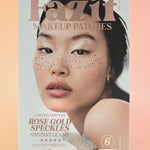 The Rose Gold Stardust Speckles Makeup Patches on peach colored background.