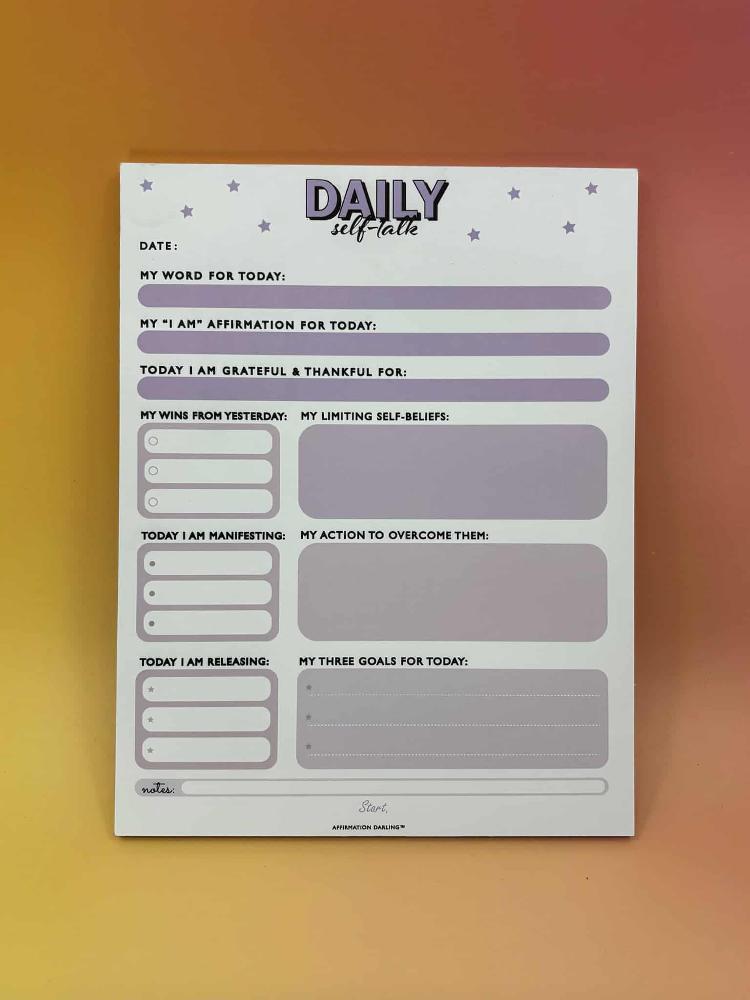 Daily Self-Talk Notepad – 31 Days of Mindset Magic