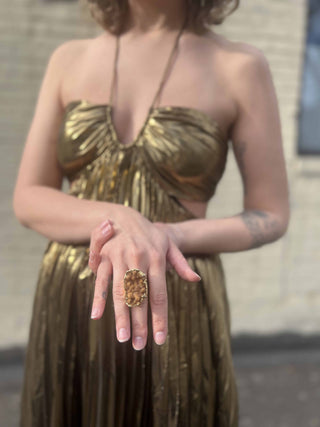 Druzy Citrine Ring