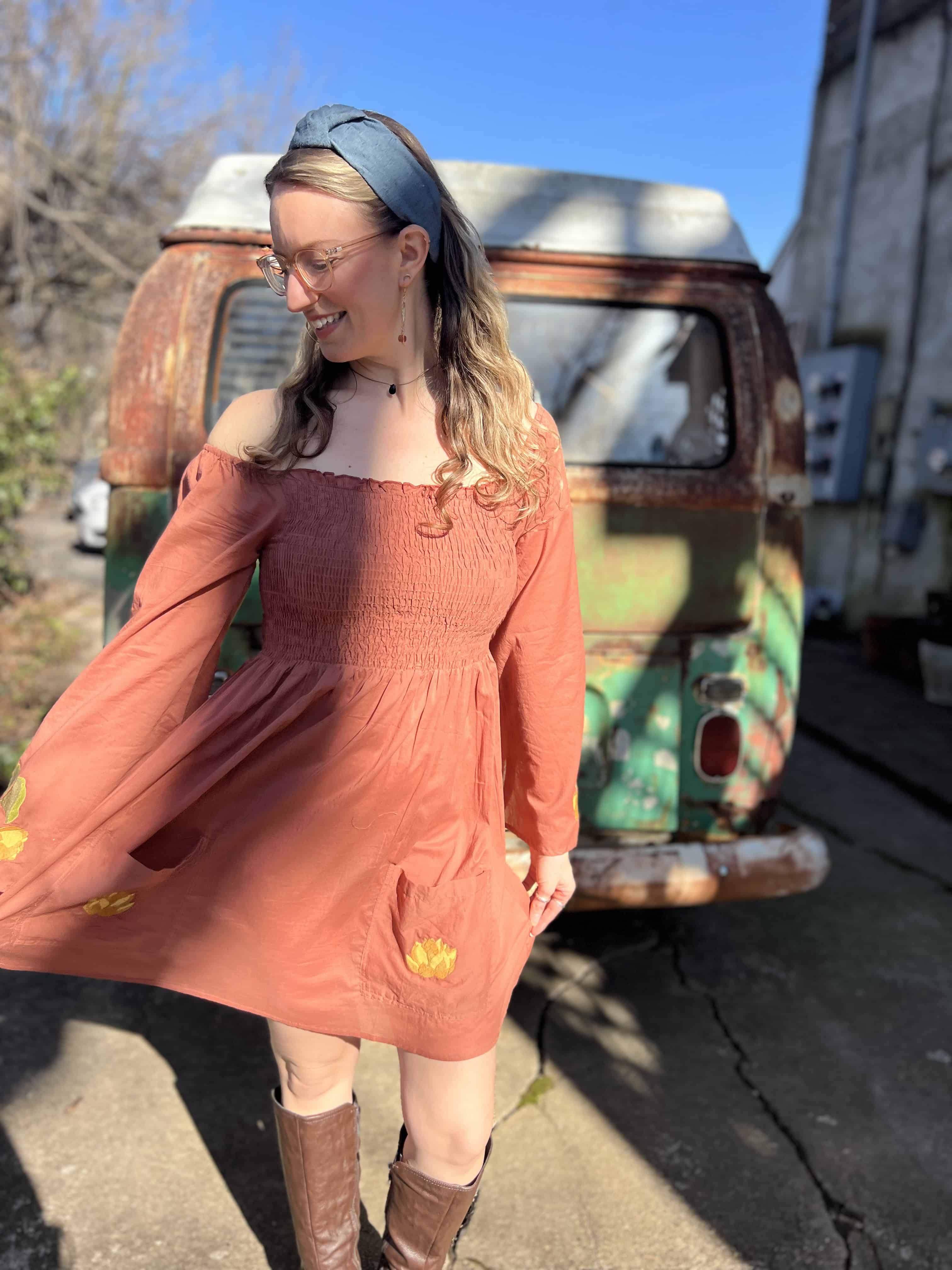 Elephant Embroidery Dress