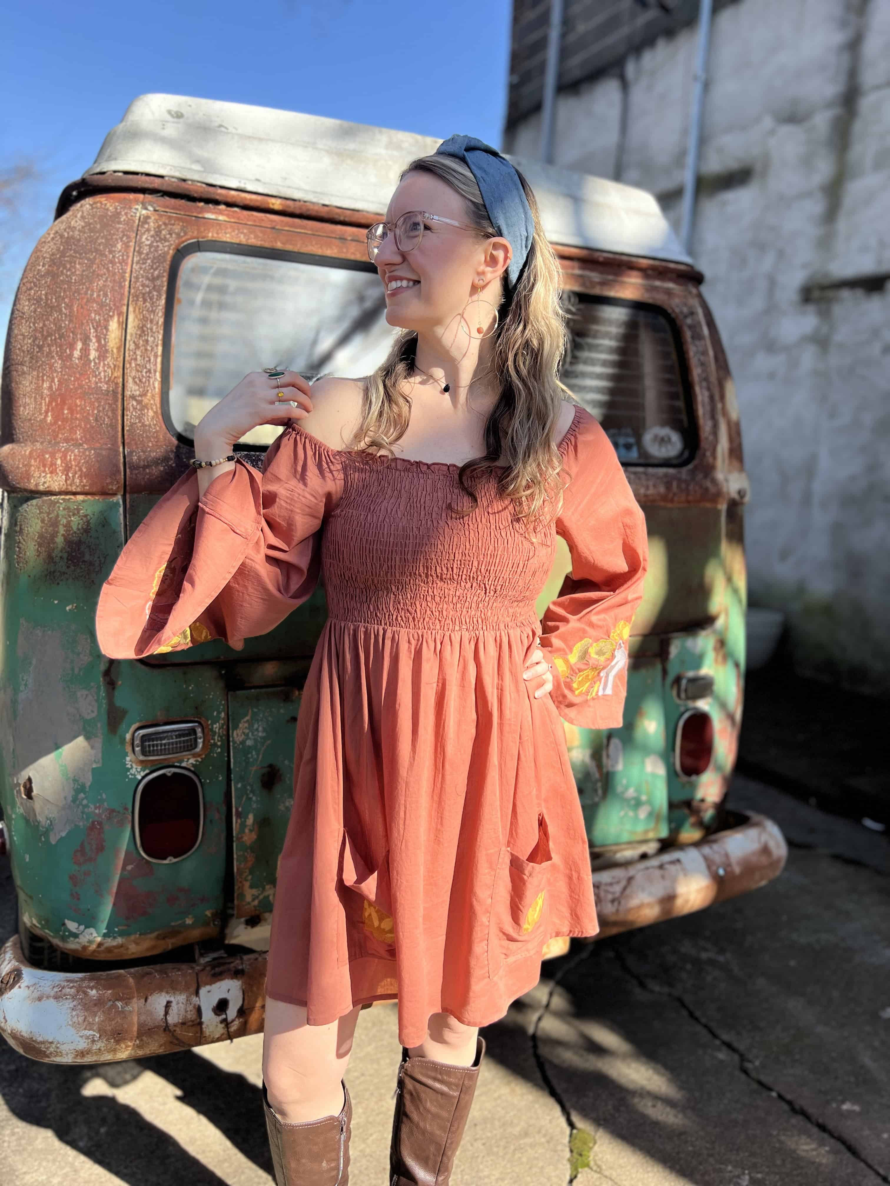 Elephant Embroidery Dress