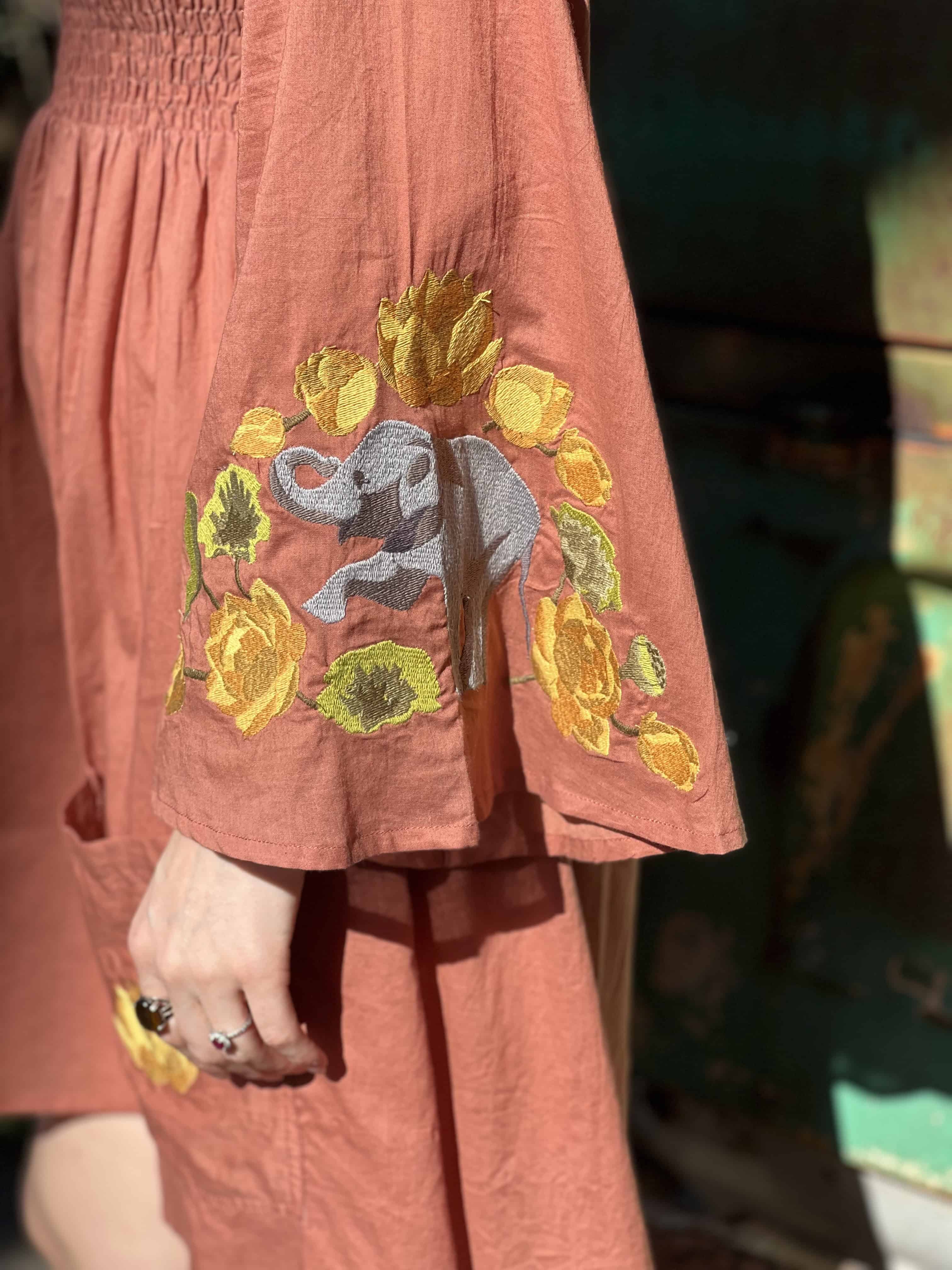 Elephant Embroidery Dress