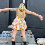 Floral Print Bubble Skirt Mini Dress