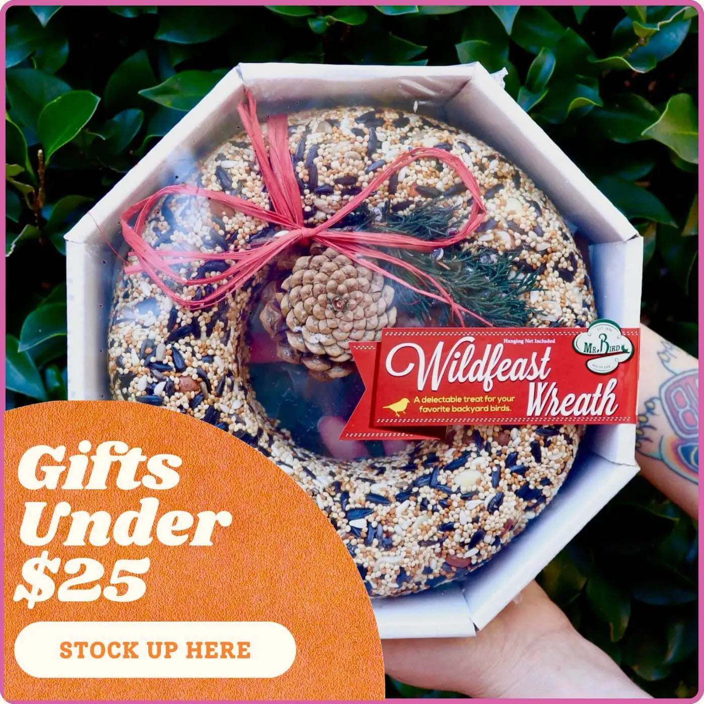 Gifts Under $25 with christmas wreath
