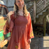 Elephant Embroidery Dress