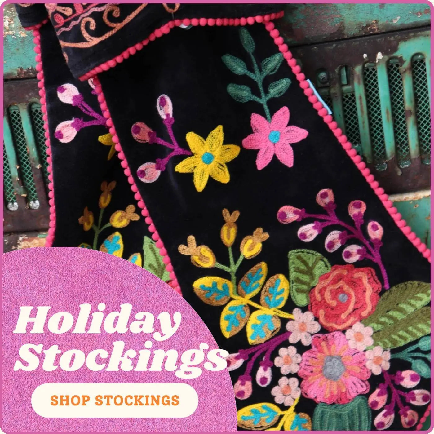 Christmas Stocking with floral print