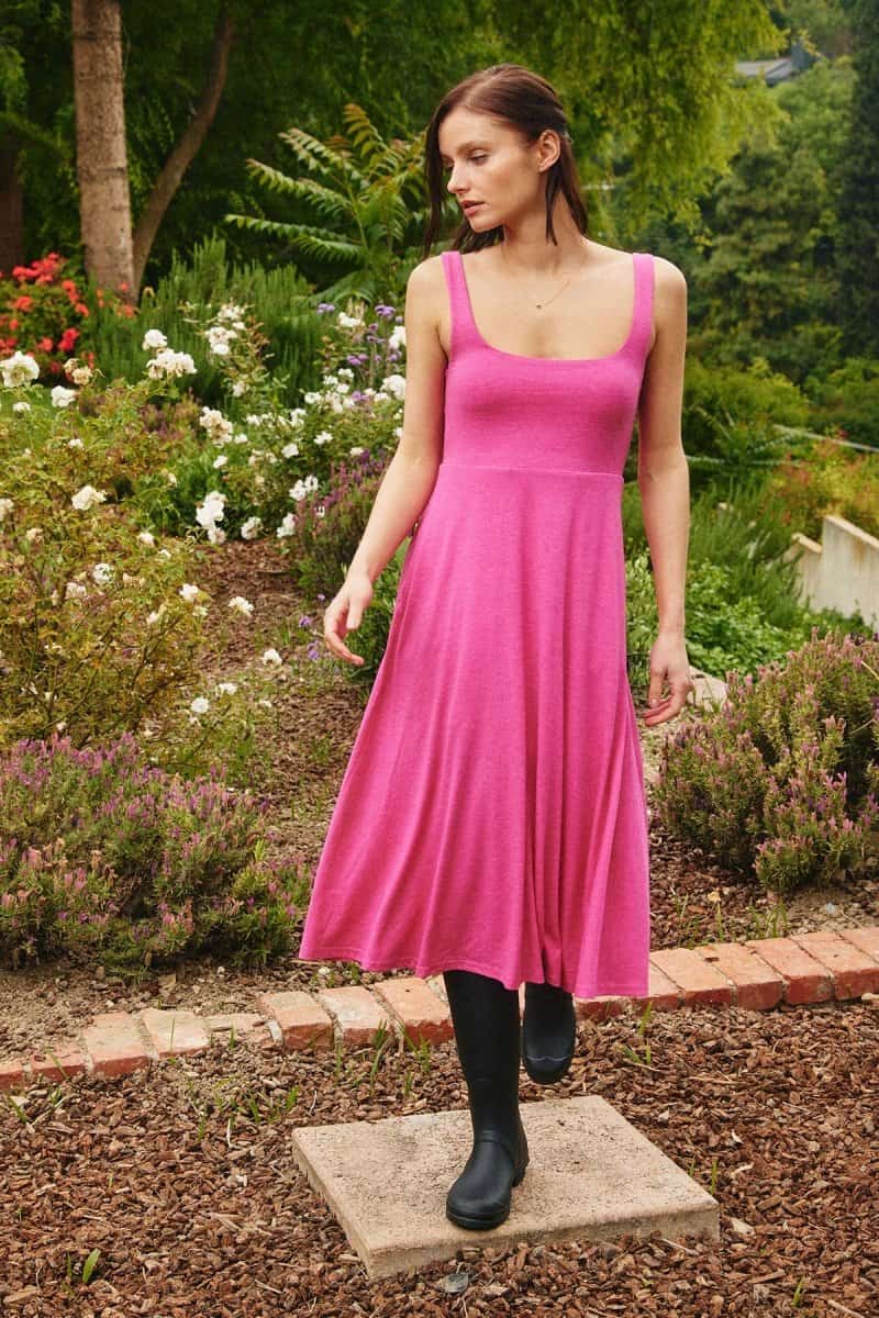 Hot Pink Dress - Midi - by Lara Daisy 1