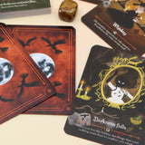 The Seasons of the Witch - Mabon Oracle Card Deck on a pink and yellow background.