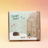 The Colorful Xmas Wildflower Seed Bomb Balls Set on a pink and yellow background.