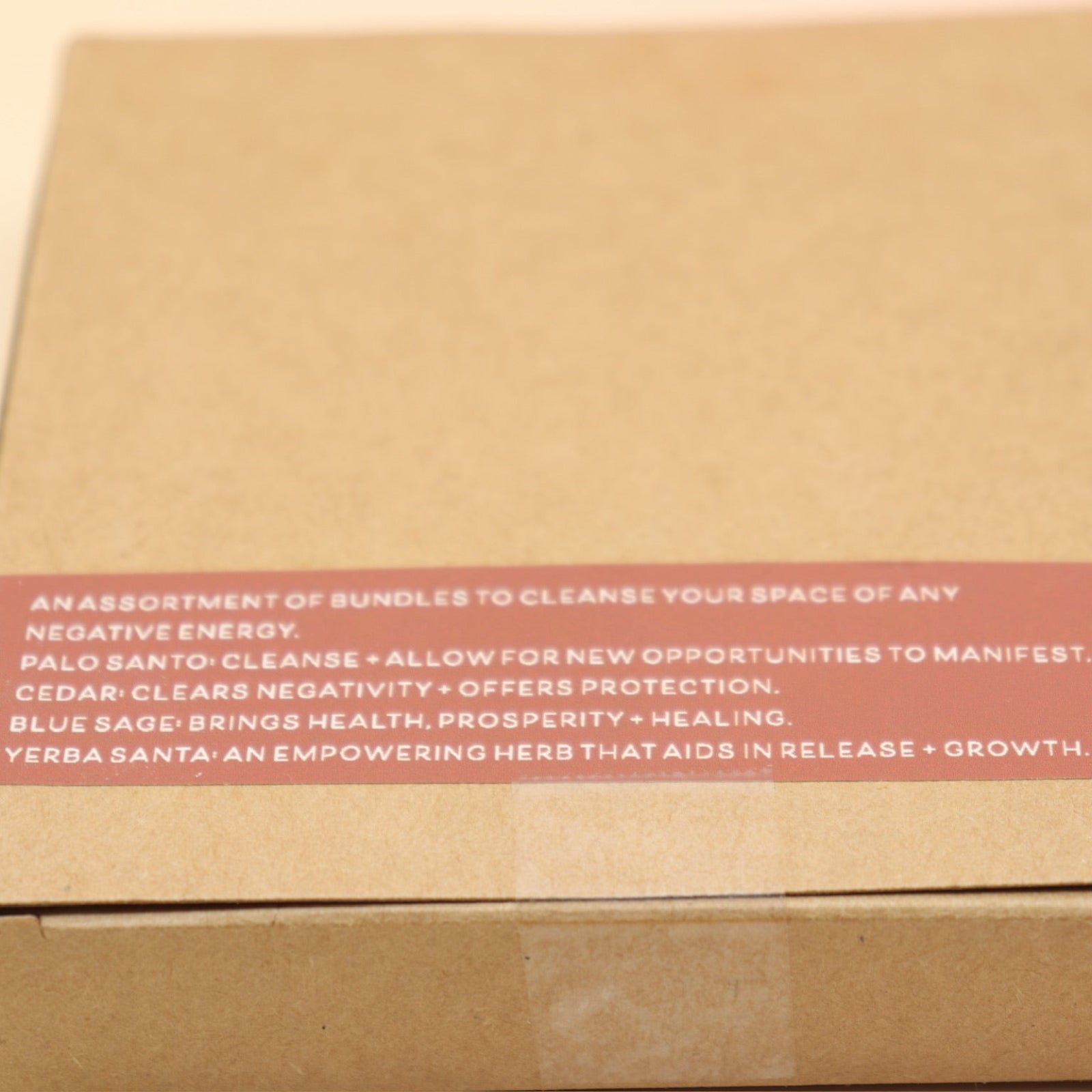 The Cleanse & Manifest Smudge Bundle Kit on a pink and yellow background, showing off the back.