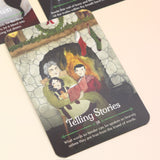 The contents of the Seasons of the Witch Yule Oracle Card Deck on a pink and yellow background.