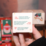 Someone holding the Snow Shower Steamer in front of other shower steamers, showing off the back.