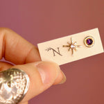 Roxanne Studs 14k Gold Fill - Iolite & CZ