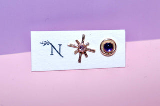 Roxanne Studs 14k Gold Fill - Iolite & CZ