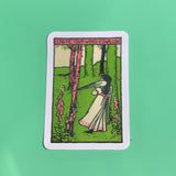 The Lend Me Your Wings O Swallow 3 Inch Sticker on a green background.