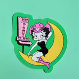 The Pink Pony Club Chappell Roan Sticker on a green background.