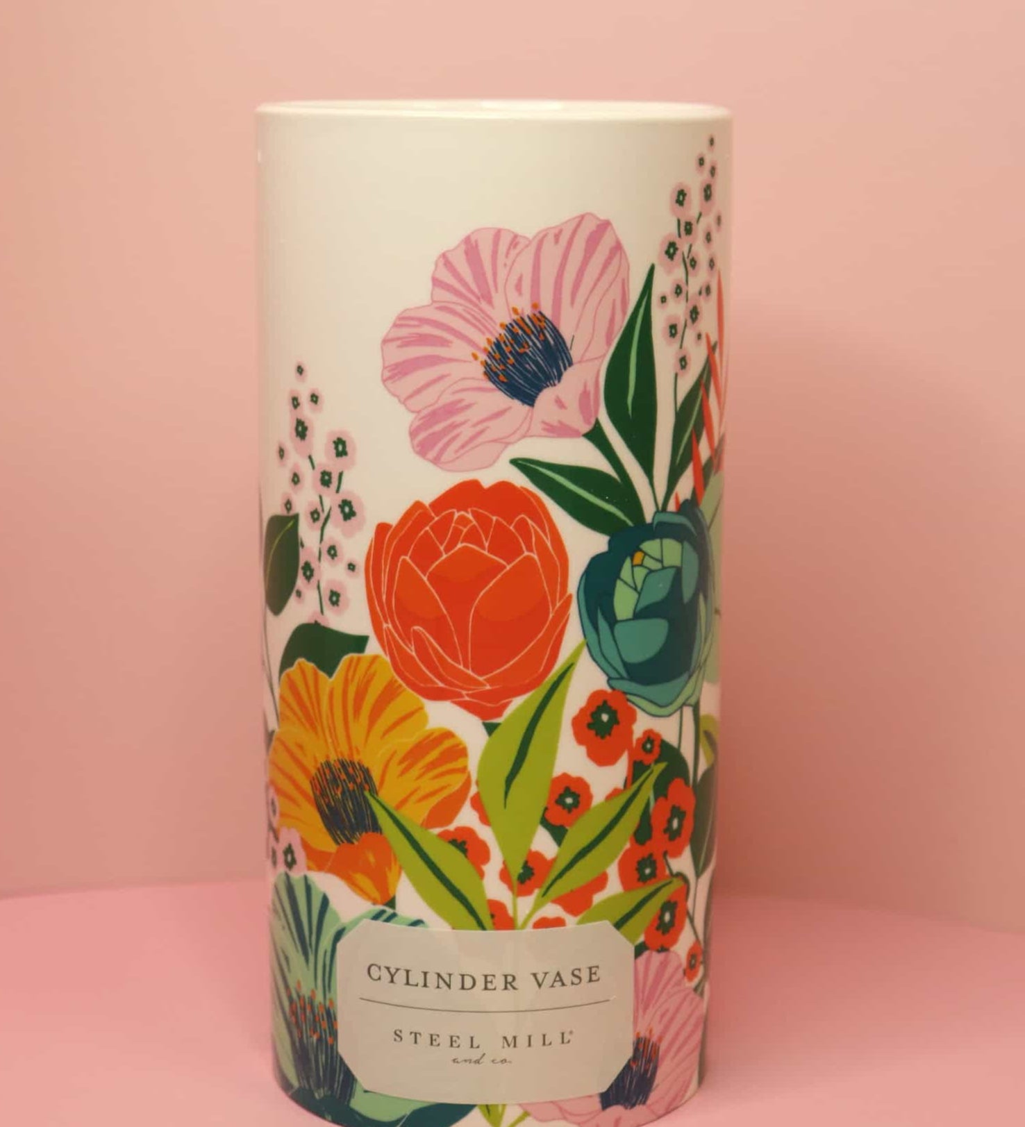 Cylinder Vase, Garden Blooms