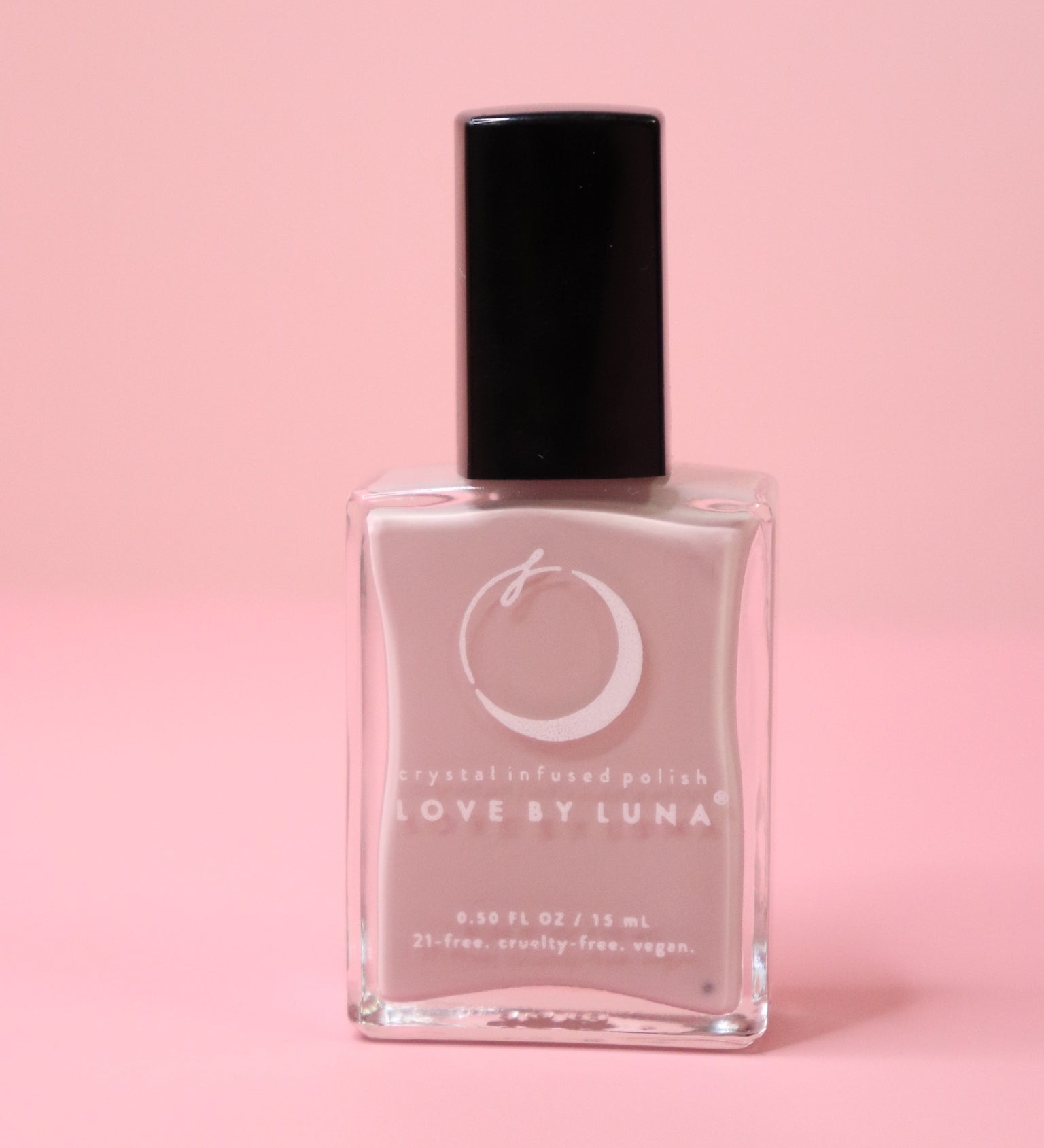 The Virgo Zodiac Nail Polish with Micronized Amazonite on a pink background.