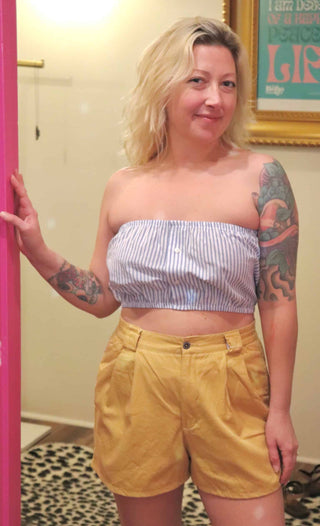 Upcycled Stripe Tube Top