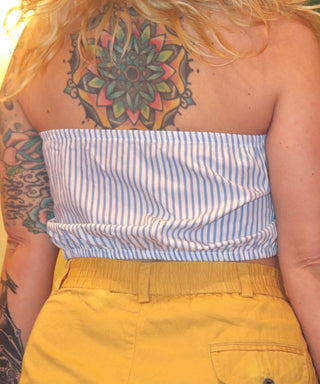 Upcycled Stripe Tube Top