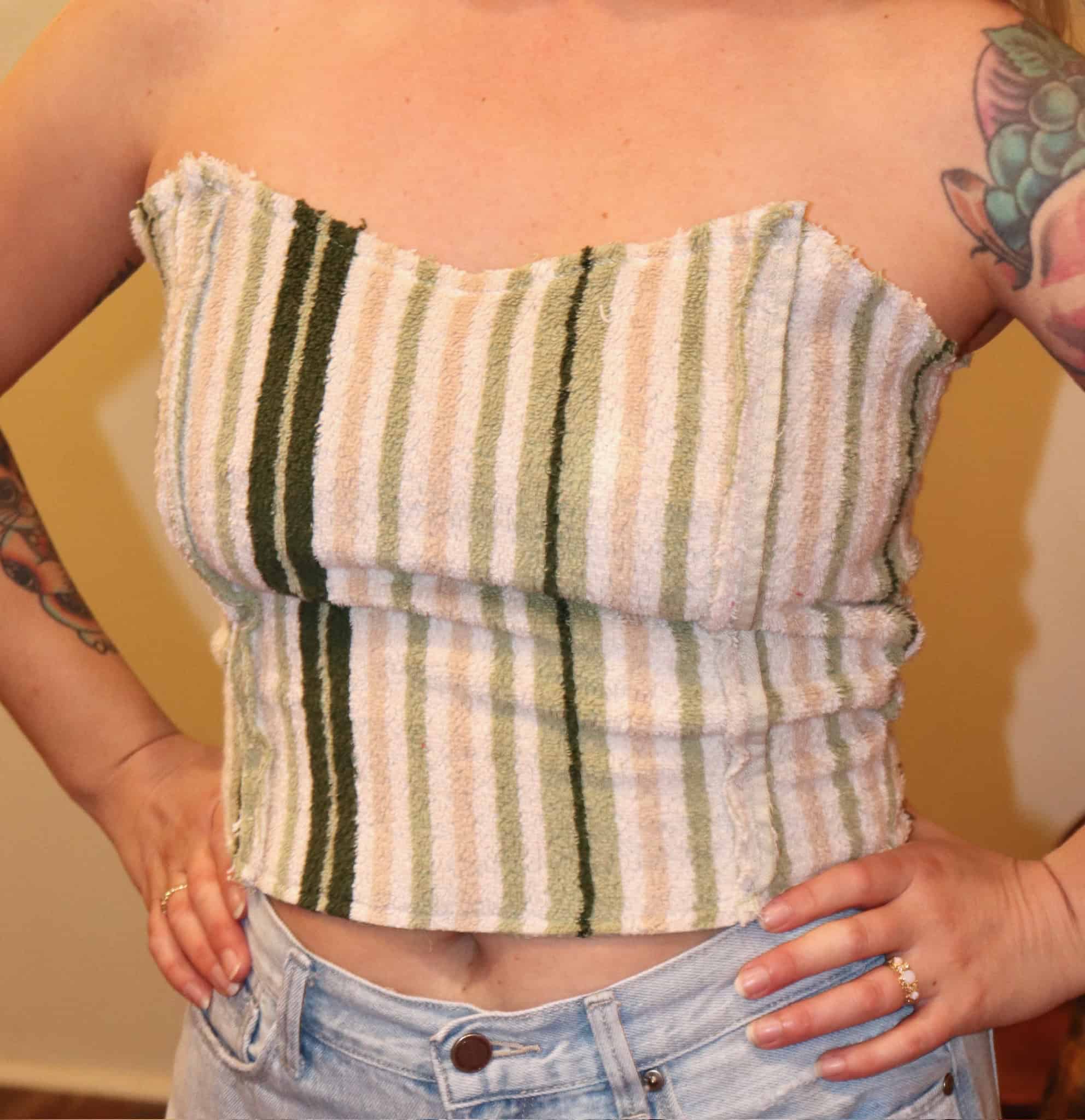 Upcycled Terry Cloth Bustier Top