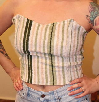 Upcycled Terry Cloth Bustier Top