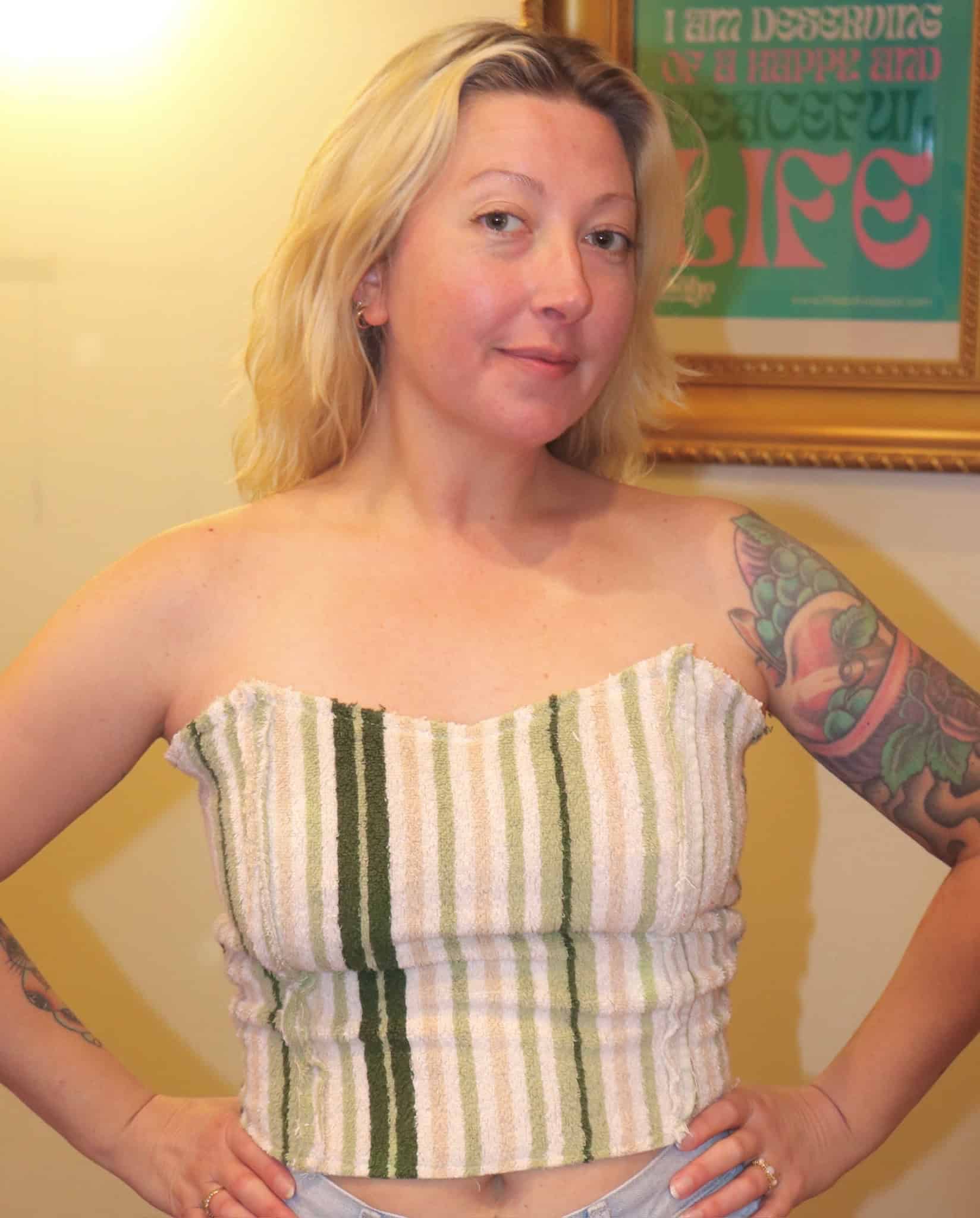 Upcycled Terry Cloth Bustier Top