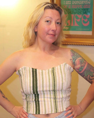 Upcycled Terry Cloth Bustier Top