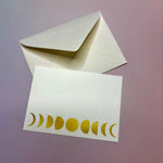 The Moon Phases Mini Card on a purple background.