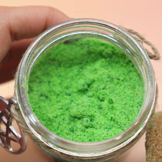 An up-close image of the inside of the House Cleansing Ritual Spell Powder Jar - 3.5 oz.