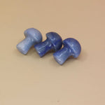 3 Mini Crystal Gemstone Mushrooms on orange background