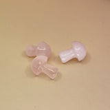 3 Mini Crystal Gemstone Mushrooms on orange background