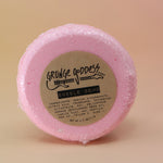 The Chill Pill Bubble Bath Bombs on a peach colored background.