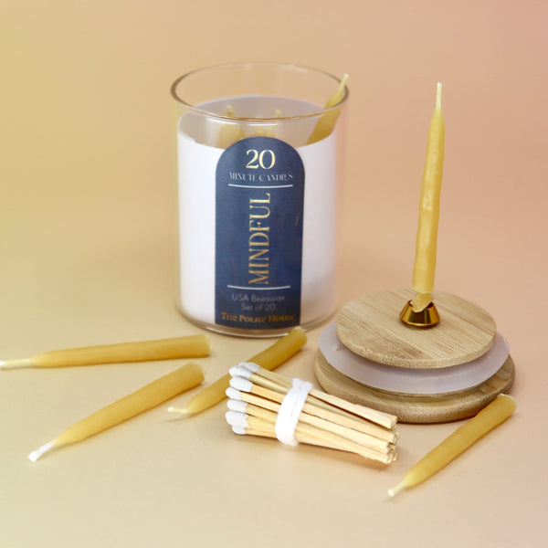 20 Minute Beeswax Candle Set: Mindful (Set of 20) – The Boho Depot