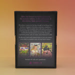 The back of the Seasons of the Witch - Litha Oracle by Lorriane Anderson on a peach-colored background.