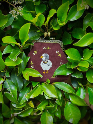 Duck Embroidered Coin Purse