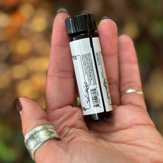 Someone holding the Australian Sandalwood Pure Essential Oil.