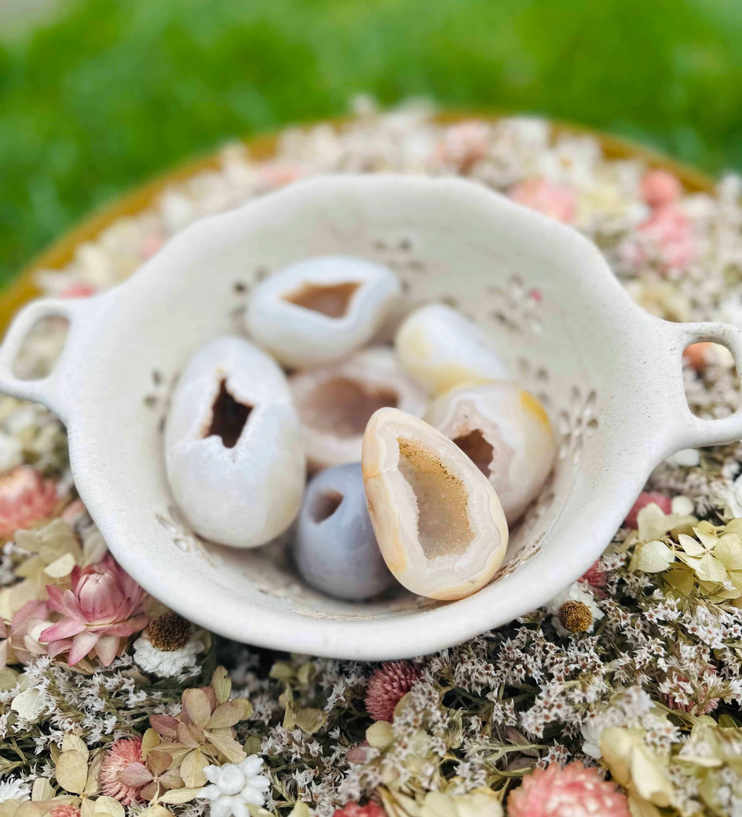 Natural Druzy Agate Crystal Egg
