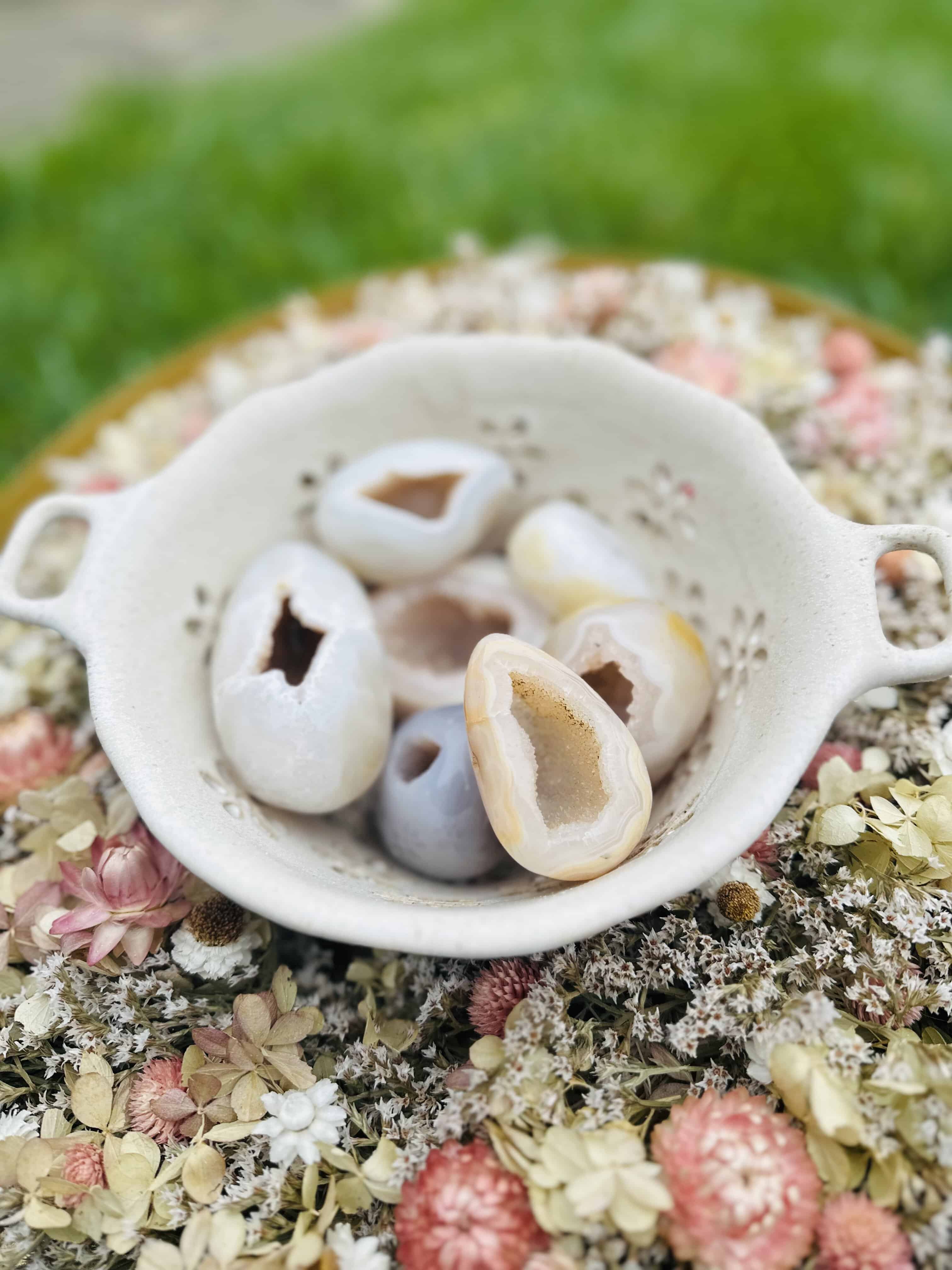 Natural Druzy Agate Crystal Egg