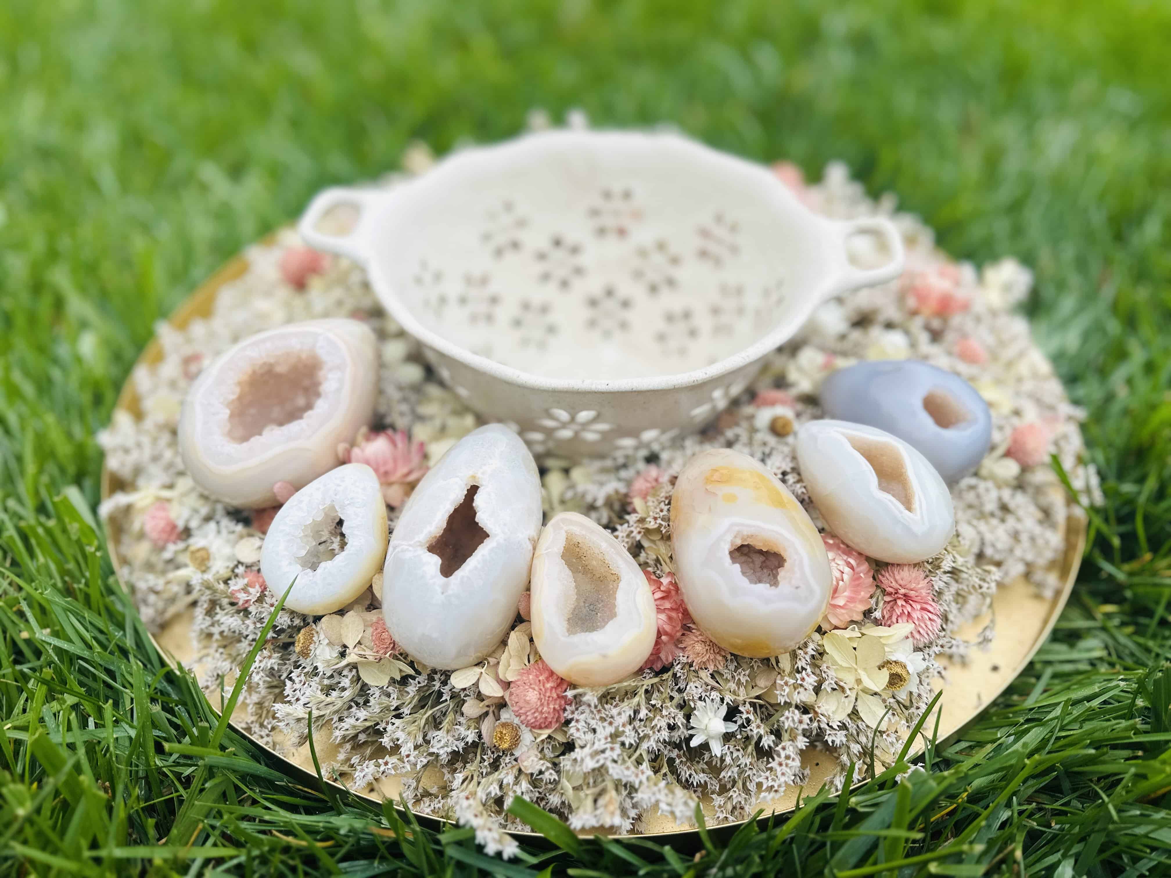 Natural Druzy Agate Crystal Egg