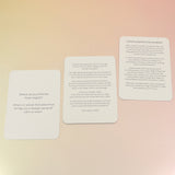 The contents of the Planet Grief Card Deck Bereavement Resource on a pink and yellow background.