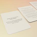 The contents of the Planet Grief Card Deck Bereavement Resource on a pink and yellow background.