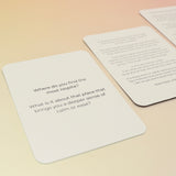 The contents of the Planet Grief Card Deck Bereavement Resource on a pink and yellow background.