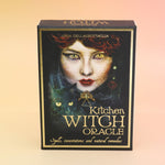The Kitchen Witch Oracle Deck on a pink and yellow background.