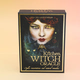 The Kitchen Witch Oracle Deck on a pink and yellow background.