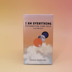 The Affirmation Card Deck on a pink and yellow background.
