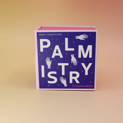 The Palmistry Flashcards by Anna Comerford on a pink and yellow background.